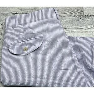 Polo Golf Ralph Lauren Shorts Mens 32‎ Purple Gingham Stripes Seersucker Fairway